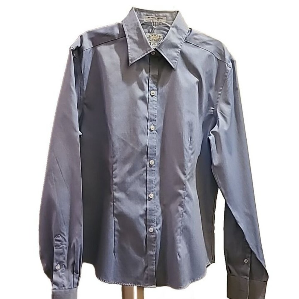 Eagle Shirtmakers Women’s 80's Two Ply Pinpoint Button Down Shirt Sz Med 8 - 10